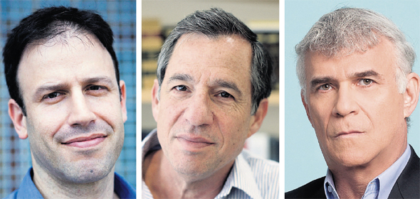 מימין: ישי דוידי, צלי רשף ויו"ר רפא אמיר לוין. אם תתממש, זו תהיה אחת העסקאות הגדולות של פימי בישראל בשנים האחרונות