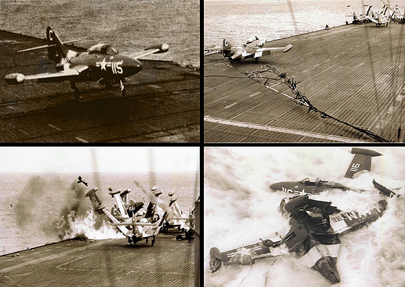 פנתר שהגיע מהר מדי לנחיתה, ומתנגש בליין פנתרים בקצה האוניה פנתר שהגיע מהר מדי לנחיתה, ומתנגש בליין פנתרים בקצה האוניה