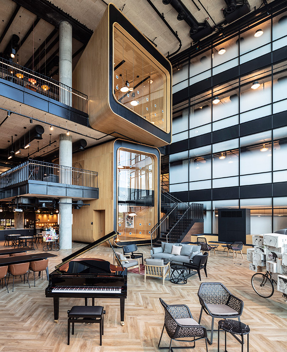 Inside Microsoft's new campus. Photo: Amit Garon Inside Microsoft's new campus. Photo: Amit Garon