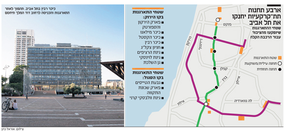 תוואי הקו הירוק בת"א - ארבע תחנות בלבד בתת הקרקע תוואי הקו הירוק בת"א - ארבע תחנות בלבד בתת הקרקע