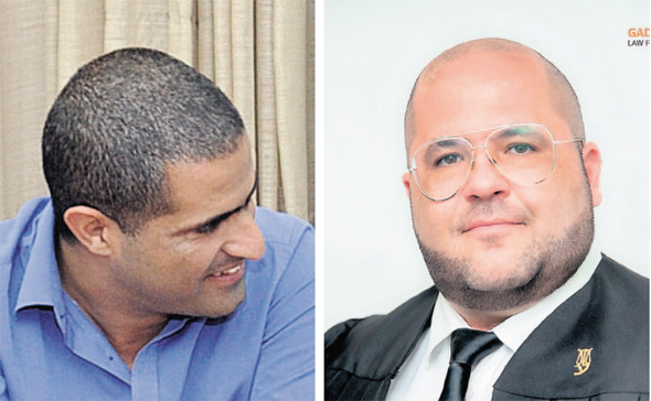מימין: עו”ד גדי גור המייצג את אבנר שריקר והמשנה למנהל הרשות כפיר חן מימין: עו”ד גדי גור המייצג את אבנר שריקר והמשנה למנהל הרשות כפיר חן