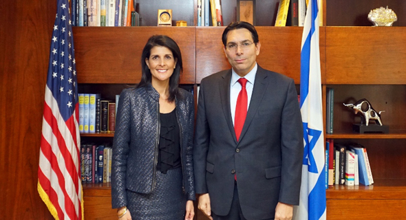 Danny Danon and Nikki Hayley. Photo: US Embassy Photographer Danny Danon and Nikki Hayley. Photo: US Embassy Photographer