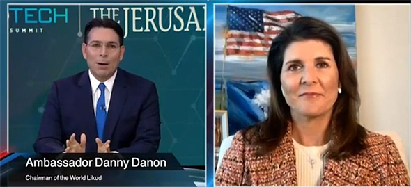 Danny Danon and Nikki Haley speaking at DiploTech Global Summit. Photo: DiploTech Global Summit/YouTube Danny Danon and Nikki Haley speaking at DiploTech Global Summit. Photo: DiploTech Global Summit/YouTube