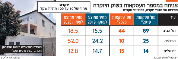 צניחה במספר העסקאות בשוק היוקרה צניחה במספר העסקאות בשוק היוקרה