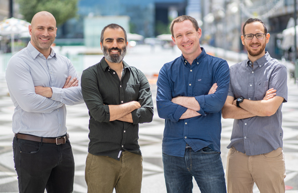 Co-founders of Swimm Omer Rosenbaum (from right), Tom Ahi Dror, Gilad Navot, and Oren Toledano. Photo: Cedric Betsch