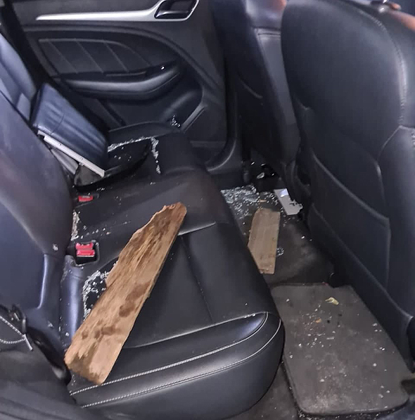 המכונית שהותקפה בבני ברק המכונית שהותקפה בבני ברק