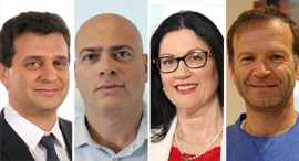 מימין ניל קורני רונית הראל בן זאב רמי דרור ירון ויצנבליט כנס שוק ההון