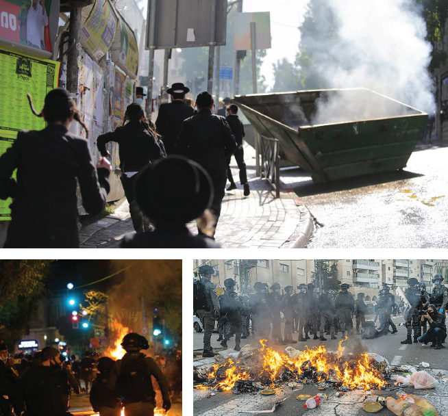ההפגנות הסוערות בבני ברק ובירושלים בשבוע האחרון. "לא היה חרדי שלא גינה את הפורעים נגד השוטרים בבני ברק", אומר פלאי. "שני הגרעינים הגדולים של האלימות זה הפלג הירושלמי שכבר שנים מתנהגים כאנרכיסטים, ונוער שוליים שרכב על הגל" ההפגנות הסוערות בבני ברק ובירושלים בשבוע האחרון. "לא היה חרדי שלא גינה את הפורעים נגד השוטרים בבני ברק", אומר פלאי. "שני הגרעינים הגדולים של האלימות זה הפלג הירושלמי שכבר שנים מתנהגים כאנרכיסטים, ונוער שוליים שרכב על הגל"