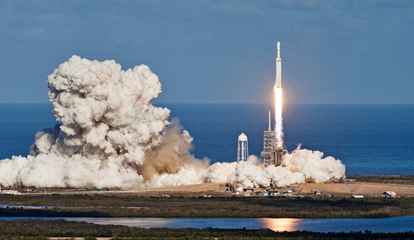 A launch of SpaceX&#39;s Falcon 9 rocket which is used to deploy satellites into space. Photo: Shutterstock/SpaceX