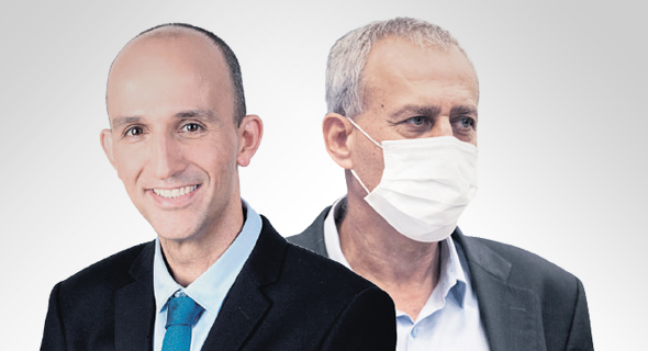 מימין: פרויקטור הקורונה נחמן אש ומנכ"ל קופת חולים לאומית חיים פרננדס. האם להעניק הטבות רק למחוסנים או גם למחלימים מימין: פרויקטור הקורונה נחמן אש ומנכ"ל קופת חולים לאומית חיים פרננדס. האם להעניק הטבות רק למחוסנים או גם למחלימים