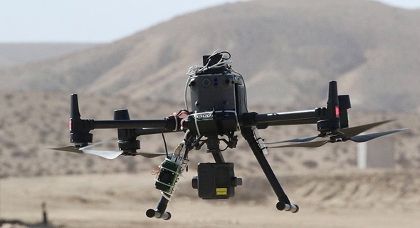 A drone during the test in Yeruham. Photo: Dror Ben David, Matrix