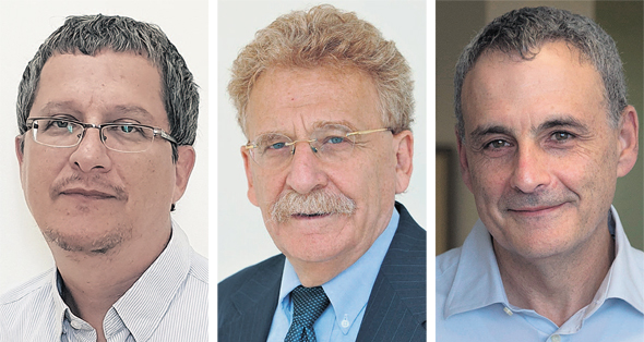 מימין: פרופ' נתן זוסמן, פרופ' יוסף אדרעי ופרופ' אסף לחובסקי מימין: פרופ' נתן זוסמן, פרופ' יוסף אדרעי ופרופ' אסף לחובסקי