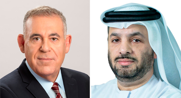 Boaz Levy (left) and His Excellency Faisal Al Bannai. Photo: IAI and EDGE