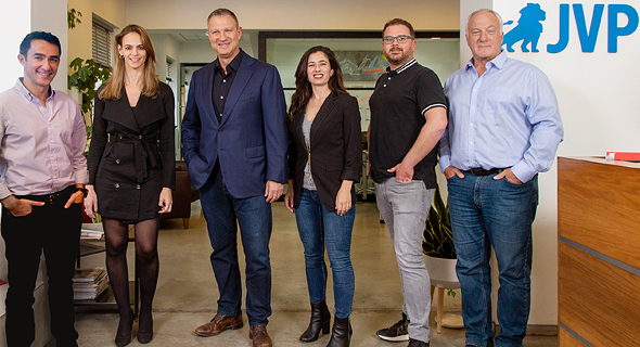 JVP chairman Erel Margalit (center) alongside the firm’s new partners. Photo: Dor Pazuelo JVP chairman Erel Margalit (center) alongside the firm’s new partners. Photo: Dor Pazuelo