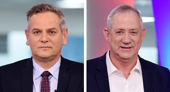 מימין יו"ר כחול לבן בני גנץ ויו"ר מרצ ניצן הורוביץ, צילום: קובי קואנקס