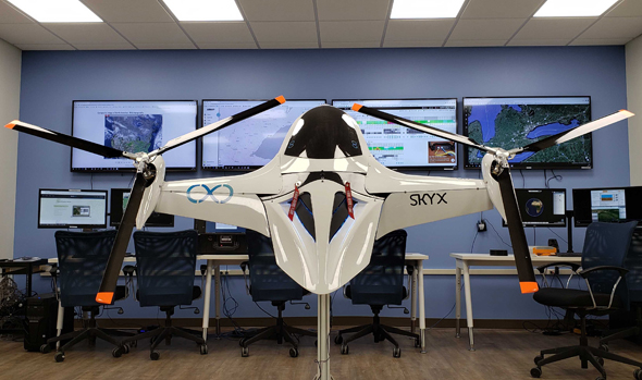 SkyX's aircraft provide aerial conditions for infrastructure security. Photo: SkyX