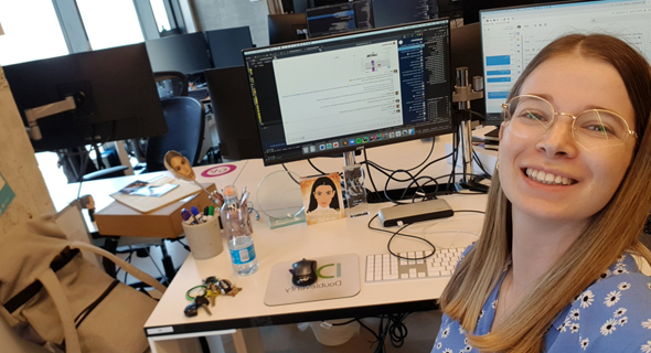 Ady Kaiser at DoubleVerify's office. Photo: Courtesy Ady Kaiser at DoubleVerify's office. Photo: Courtesy