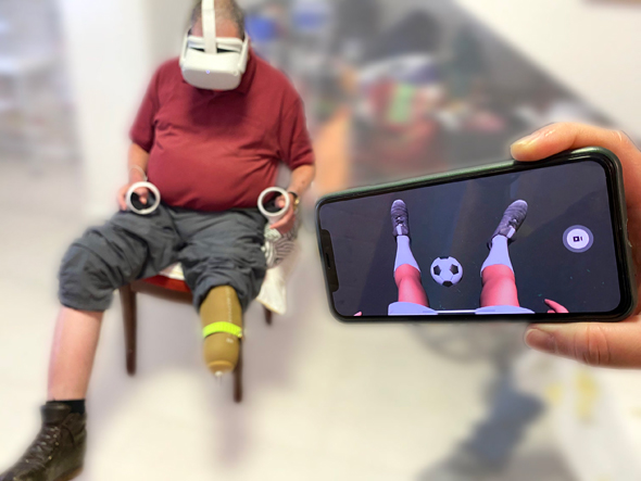 A disabled patient uses the MyMove+ device. Photo: 6Degrees A disabled patient uses the MyMove+ device. Photo: 6Degrees