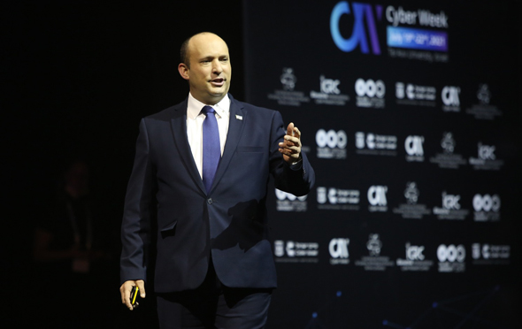 Israel Prime Minister Naftali Bennett speaking at the Cyber Week Conference. Photo: Chen Galili, Tel Aviv University Israel Prime Minister Naftali Bennett speaking at the Cyber Week Conference. Photo: Chen Galili, Tel Aviv University