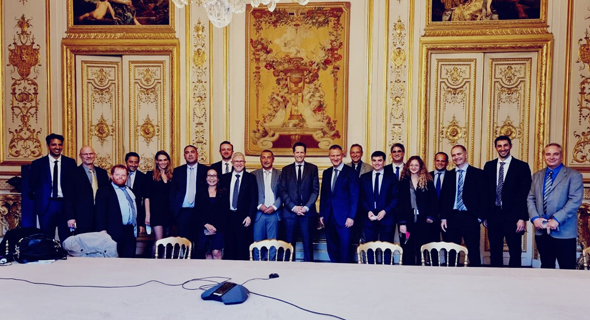 The Israeli delegation to Paris at Elysee Palace. Photo: Leah Marciano The Israeli delegation to Paris at Elysee Palace. Photo: Leah Marciano