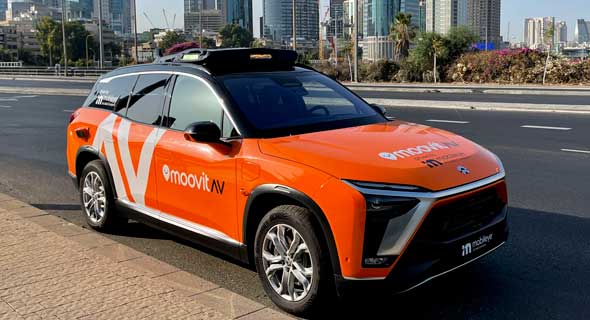 Mobileye's new driverless car in Tel Aviv. Photo: Mobileye