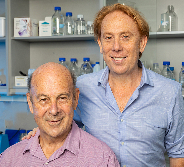 Mileutis CEO David Javier Iscovich (right) and his father Dr. Jose Iscovich. Photo: Eyal Toueg