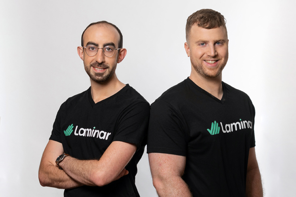 Laminar co-founders Amit Shaked and Oran Avraham. Photo: Eyal Tueg