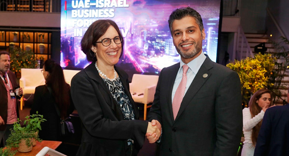 UAE Ambassador to Israel, H.E. Mohamed Al Khaja and Executive Director at Start-Up Nation Central, Wendy Singer. Photo: Eran Beeri