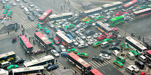 כביש תנועה פקק ב סין