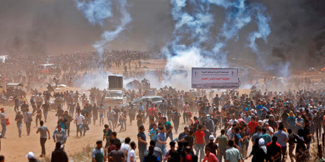 העימותים ו מהומות ב הפגנות ב רצועת עזה גדר
