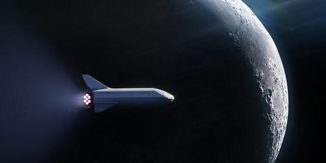 spaceX  חללית מסביב ל ירח ספייסX  אלון מאסק