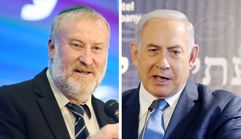 בנימין נתניהו ואביחי מנדלבליט, צילום: יאיר שגיא, עמית שאבי