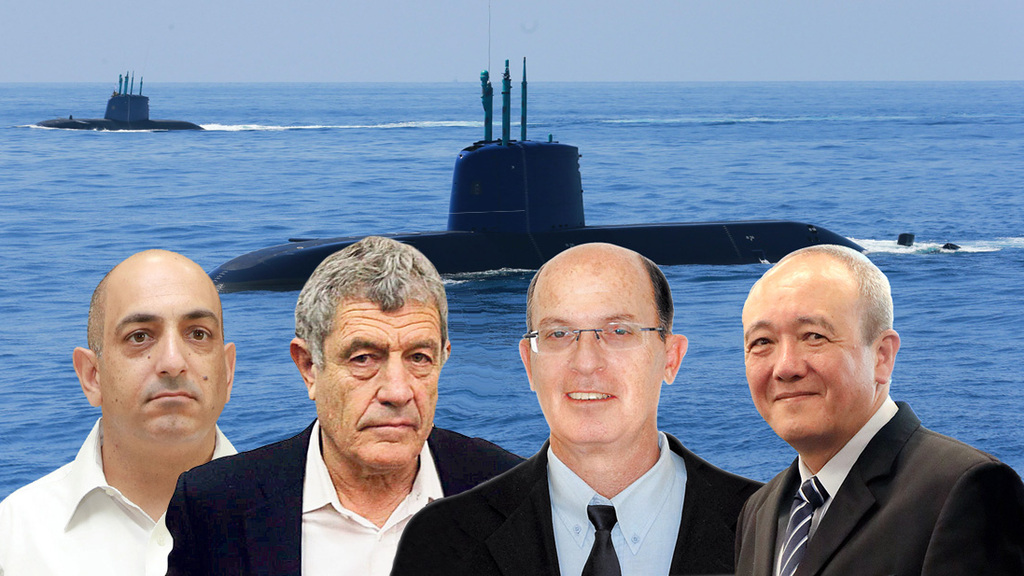 מימין אליעזר מרום צ'ייני, אבריאל בר יוסף, מיקי גנור ודוד שרן המואשמים בפרשת הצוללות (צילום: גדי קבלו, שאול גולן, מוטי קימחי, דנה קופל) מימין אליעזר מרום צ'ייני אבריאל בר יוסף מיקי גנור ו דוד שרן מואשמים ב פרשת הצוללות