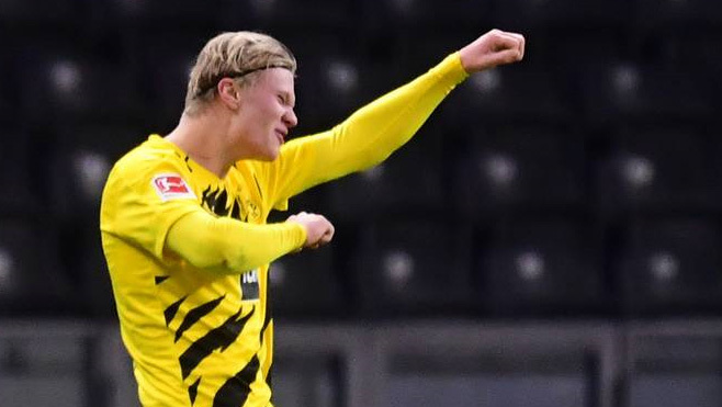 ארלינג הולאנד נגד הרטה ברלין רביעייה בבונדסליגה, צילום: רויטרס