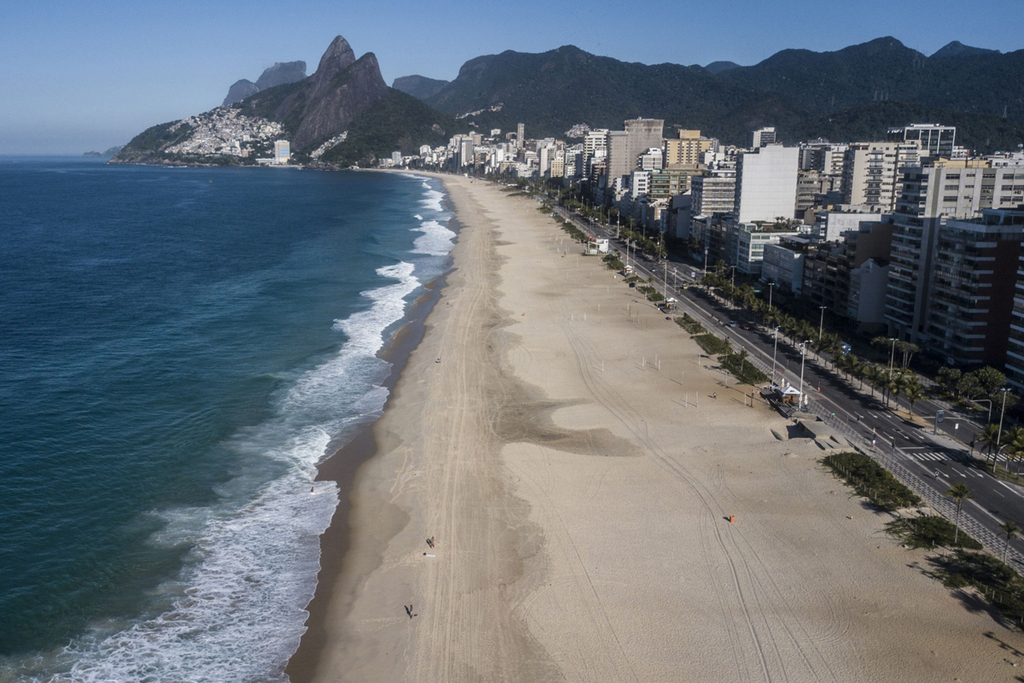 Ipanima beach Rio de Janeiro Brazil closed Corona