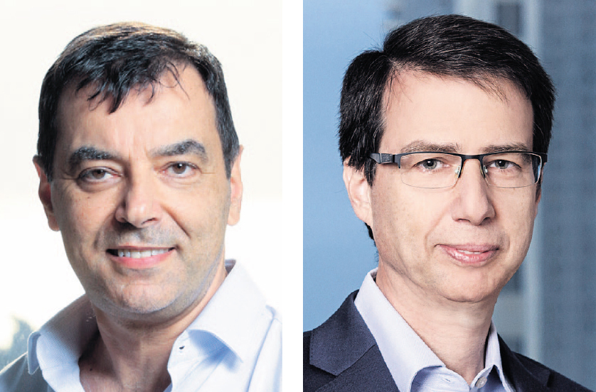 מימין: מנכ"ל בנק לאומי חנן פרידמן ובעל השליטה בבנק הדיגיטלי אמנון שעשוע (צילומים: אורן דאי, עמית שעל) מימין: מנכ"ל בנק לאומי חנן פרידמן ובעל השליטה בבנק הדיגיטלי אמנון שעשוע