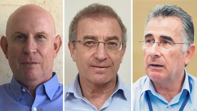 פאנל 1 כנס בטיחות בעבודה מימין יעקב וכטל מאיר שפיגלר חזי שוורצמן