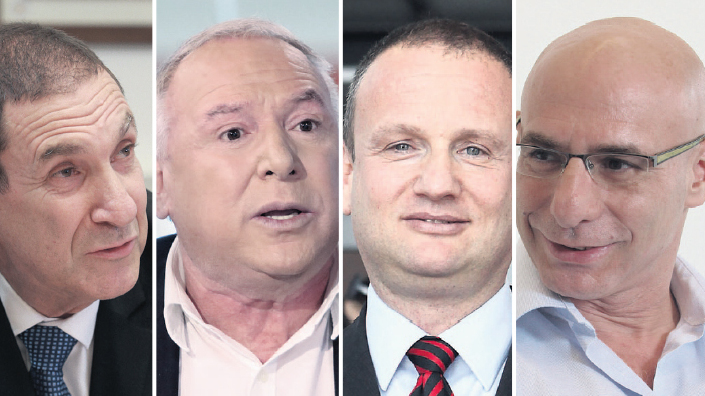 מימין: שוקי אורן, הראל לוקר, דודי אמסלם ויפתח רון טל, צילומים: אוראל כהן, אבי מועלם, עמית שעל, יאיר שגיא