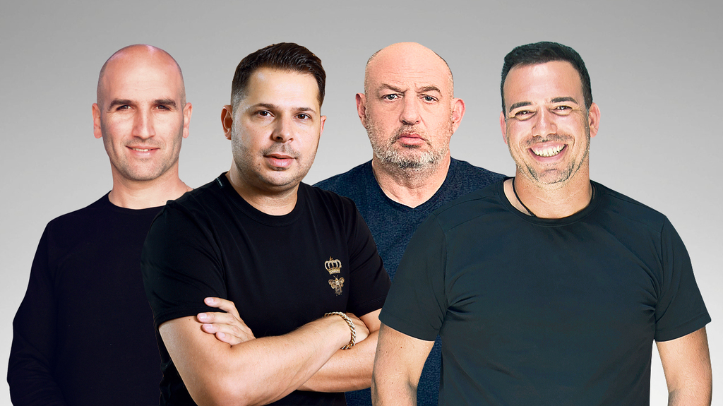 מימין אורי מקס הראל ויזל רועי ונונו ו אדיר ונונו (צילומים: אוראל כהן, דימה טליאנסקי, אלעד גרשגור) מימין אורי מקס הראל ויזל רועי ונונו ו אדיר ונונו