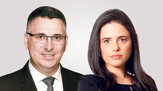 מימין איילת שקד ו גדעון סער, צילומים: עמית שעל, אוראל כהן