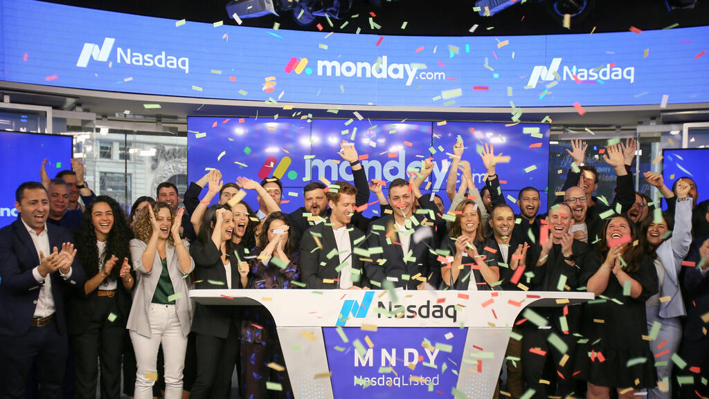 Monday.com at Nasdaq celebrating opening day of trading 