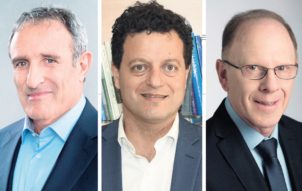יושבי ראש הבנקים ללא גרעין שליטה, מימין: שאול קוברינסקי, דיסקונט; סאמר חאג' יחיא, לאומי; ראובן קרופיק, הפועלים. למנוע מהיו"ר זיקה ויחסי עובד־מעביד עם הבנק בו הוא מכהן (צילום:רמי זרניגר, כפיר סיון, ענבל מרמרי) מימין שאול קוברינסקי סאמר חאג’ יחיא ו ראובן קרופיק