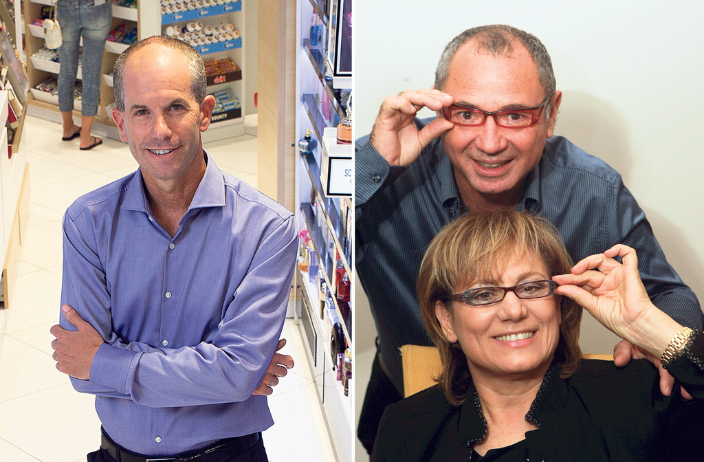 מימין: מייסדי אופטיקנה מאיר ושרית רסין ומנכ"ל סופר־פארם ניצן לביא. להתחרות ברשתות הלואו־קוסט (צילומים: צביקה טישלר, אביגיל עוזי) מייסדי אופטיקנה מאיר ושרית רסין ומנכ"ל סופר־פארם ניצן לביא