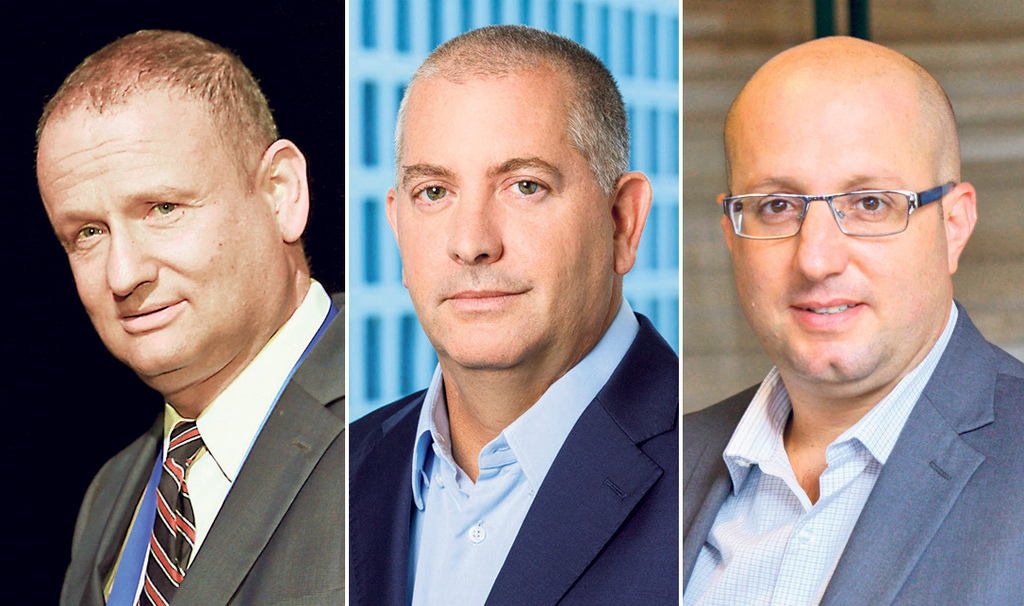 מימין יו"ר ומנכ"ל שיכון ובינוי תמיר כהן מנכ"ל לאומי פרטנרס אבי אורטל ויו"ר פז הראל לוקר (צילומים: אוראל כהן, עמית שעל, אורן דאי) מימין יו"ר ומנכ"ל שיכון ובינוי תמיר כהן מנכ"ל לאומי פרטנרס אבי אורטל ויו"ר פז הראל לוקר