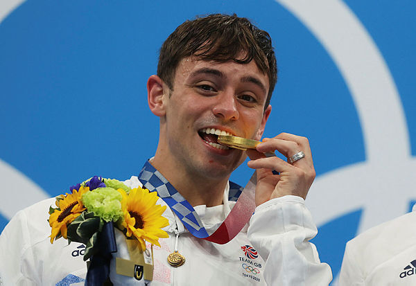 טום דיילי, שחיין בריטי שזכה במדליית זהב אולימפיאדת טוקיו, צילום: Getty