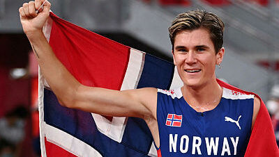 טוקיו 20202 יקוב אינגבריגטסן הנורבגי שבר שיא אולימפי ב-1,500 מטר וזכה בזהב , רויטרס