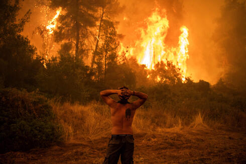 שריפה ביוון, באוגוסט, צילום: AFP