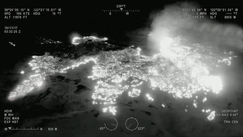 תמונה תרמית של זירת שריפה שצולמה מכטב"מ אמריקאי. מגובה נמוך, הכל נראה אותו הדבר, צילום: theengineer