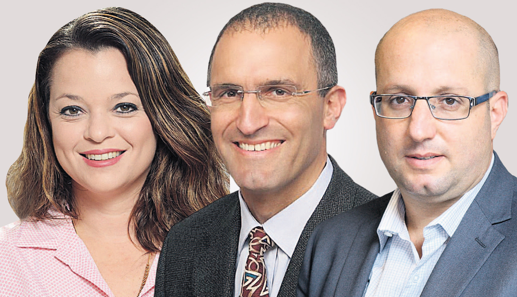 מימין: מנכ"ל שיכון ובינוי תמיר כהן; המשנה למנכ"ל גזית גלוב אורן הוד; ומנכ”לית דירה להשכיר ענבל דוד (צילומים: עמית שעל, סיון פרג', רמי חכם) מימין מנכ"ל שיכון ובינוי תמיר כהן המשנה למנכ"ל גזית גלוב אורן הוד ומנכ”לית דירה להשכיר ענבל דוד