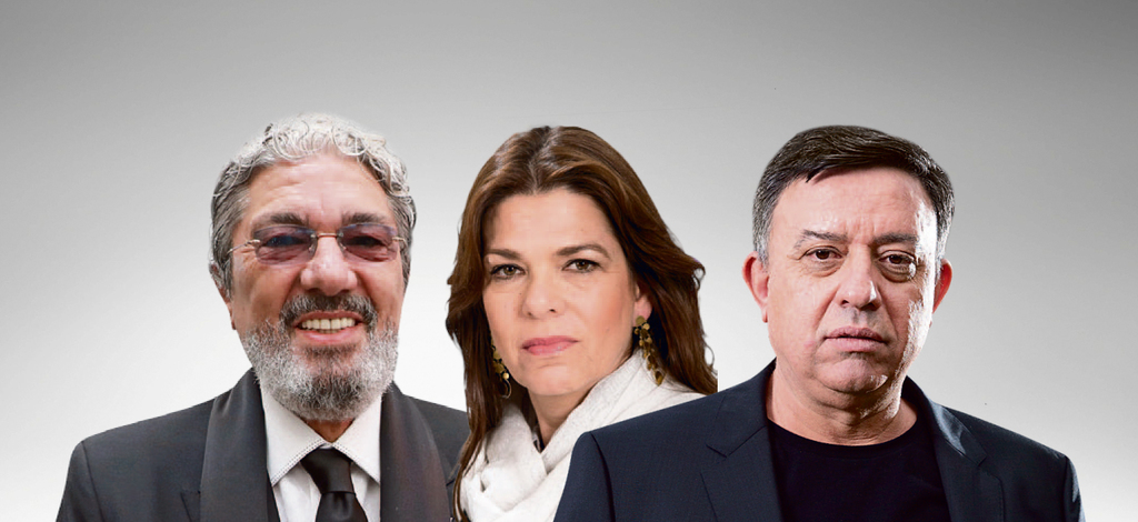מימין: מנכ”ל סלקום אבי גבאי, יו”ר פרטנר אסנת רונן ובעלי אקספון חזי בצלאל. נושי החברה יידרשו להצביע על ההצעות (אלכס קולומויסקי ישראל הדרי דנה קופל) מימין אבי גבאי אסנת רונן חזי בצלאל